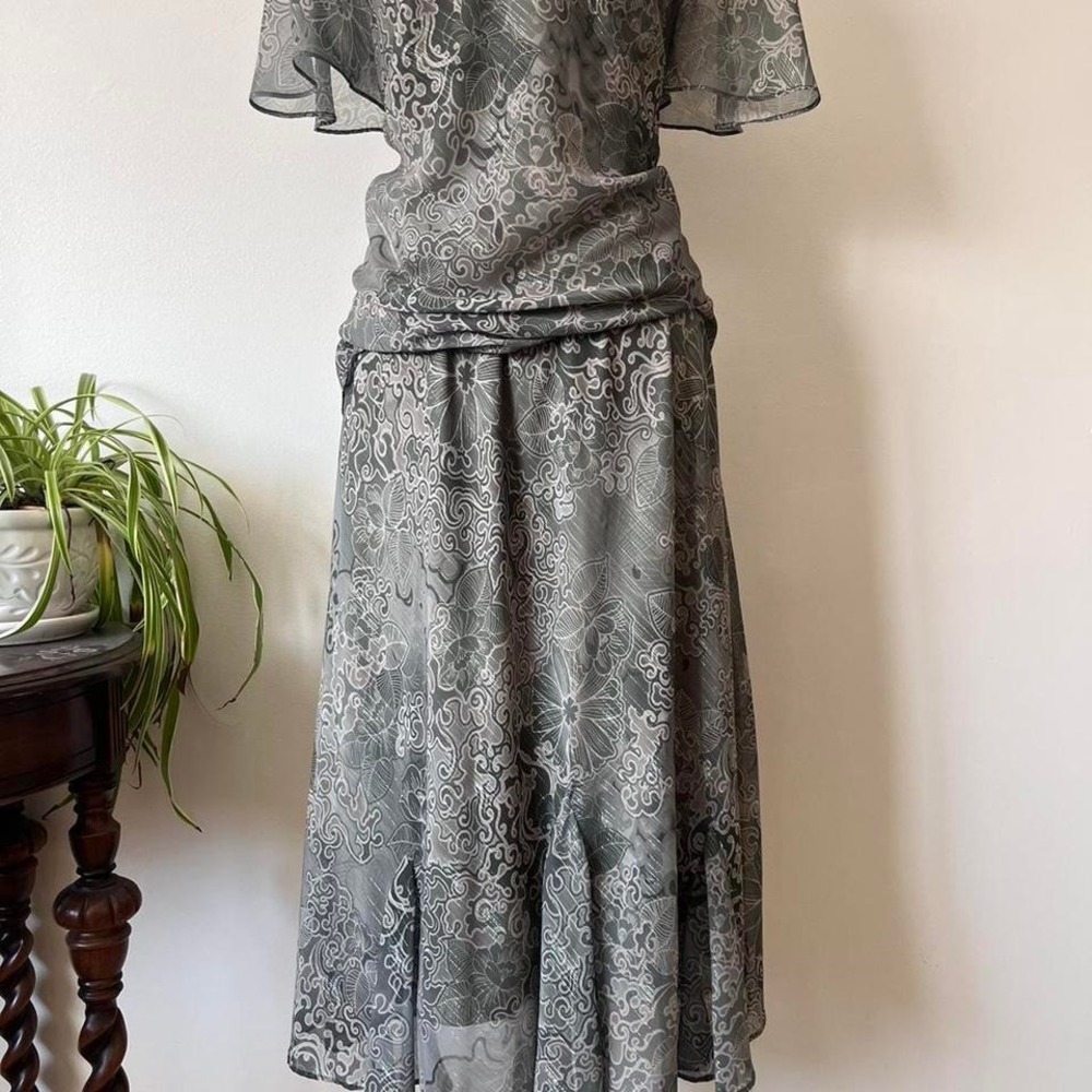 Vintage DressBarn Fairycore Matching Set Womens Sz 14W Green whimsical wedding - Picture 4 of 8